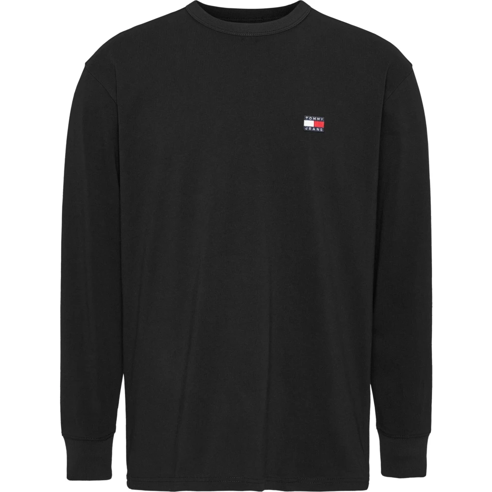 Tommy Jeans Klassieke pasvorm longsleeve T-shirt met badge Black Heren