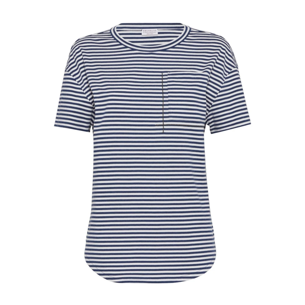 BRUNELLO CUCINELLI Stijlvolle T-shirts en Polos Blue Dames