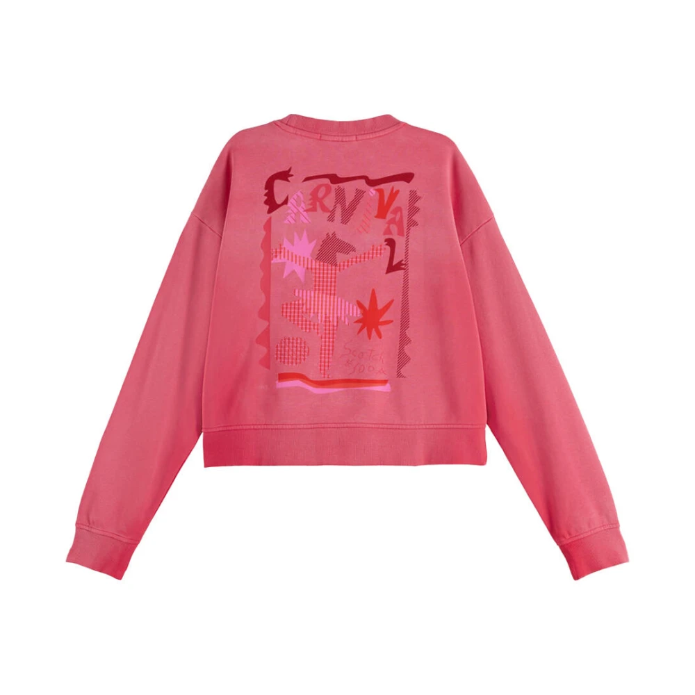 Scotch & Soda Artwork Sprayed Sweatshirt Red Dames