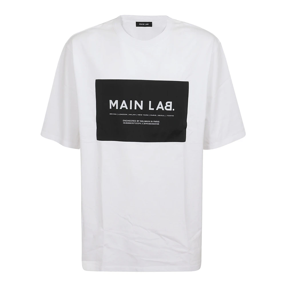 Balmain Main Lab Label T-Shirt White Heren