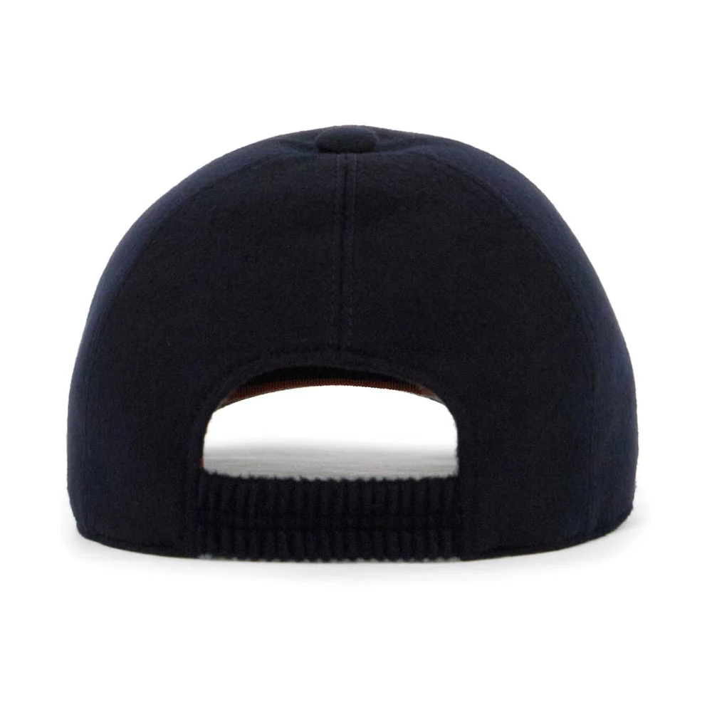 Ermenegildo Zegna Kasjmier Baseballpet Stijlvol Iconisch Metaal Blue Heren