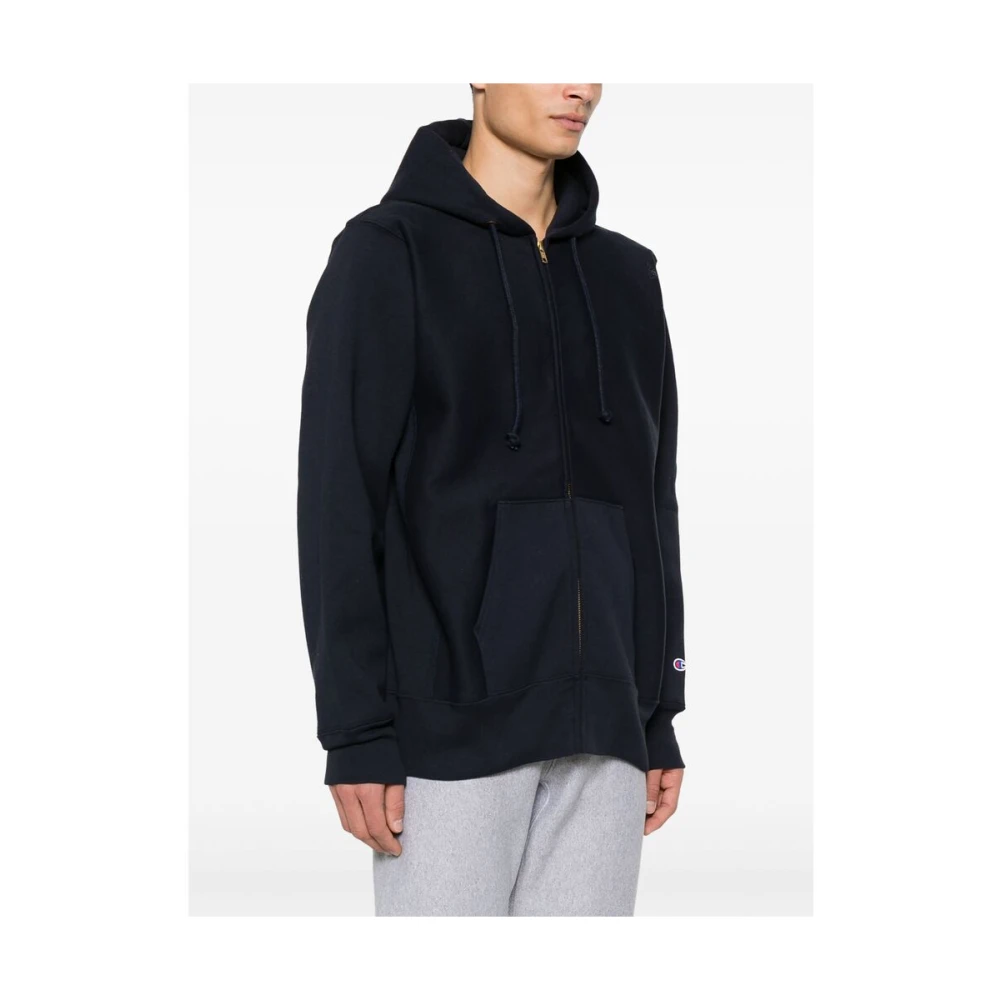 Champion Navy Blauwe Hoodie met Rits Blue Heren