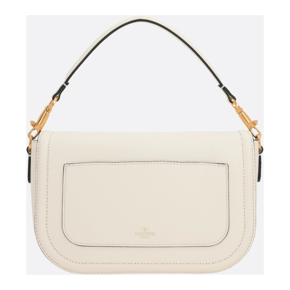 Valentino Garavani Witte Gehamerd Leren Schoudertas White Dames