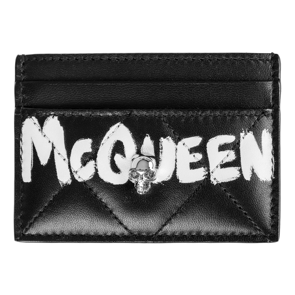 Alexander Mcqueen Women's Black Wallets & Cardholders, One Size, Alexander Queen Leather Wallet