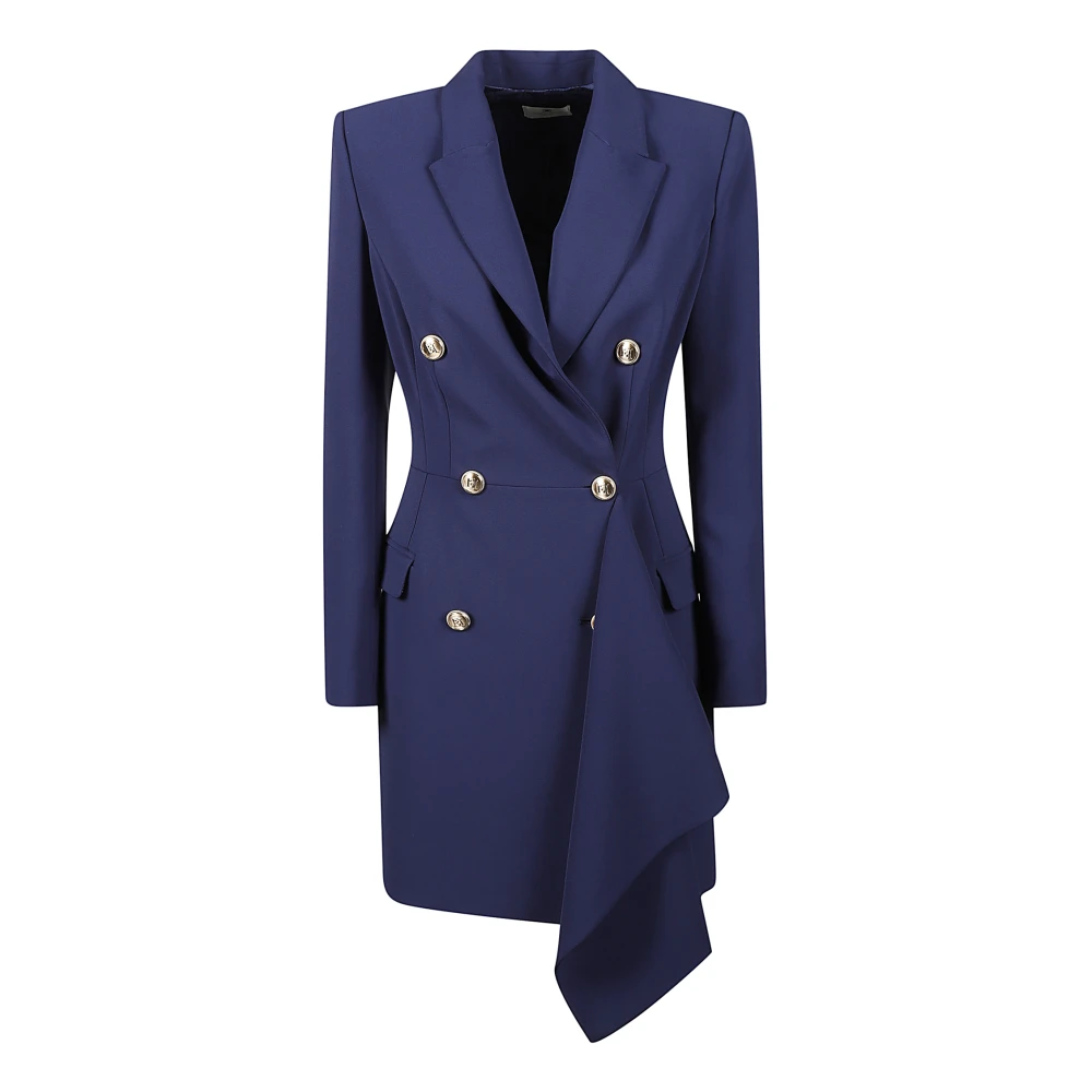 Elisabetta Franchi Stijlvolle Double Breasted Mini Jurk Blue Dames
