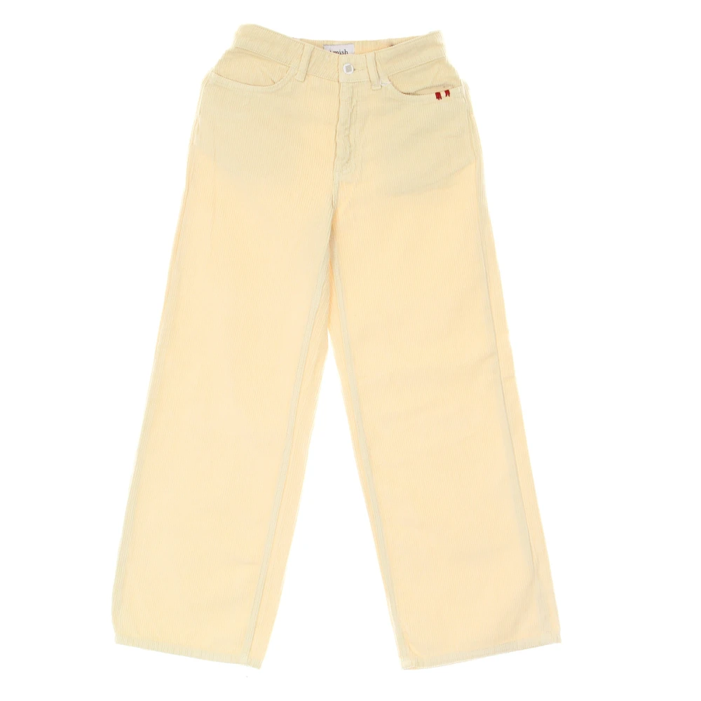 Amish Fluwelen Lange Broek met Zakken Beige Dames