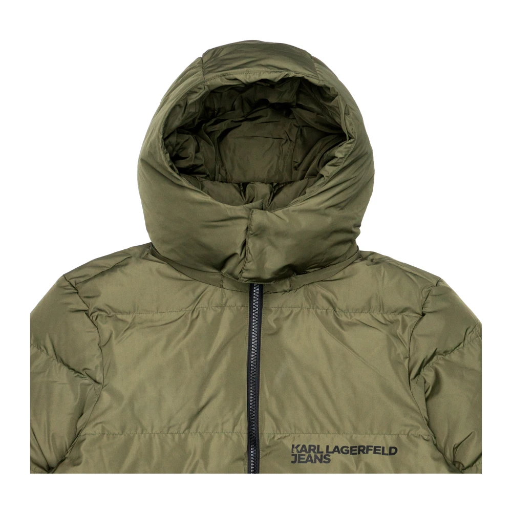 Karl Lagerfeld Puffer en parka Polyurethaan Green Heren