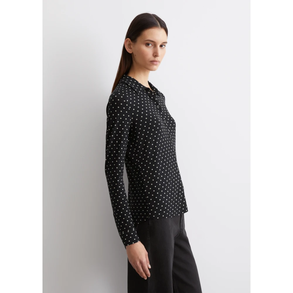 Marc O'Polo Gewone jersey print blouse Black Dames
