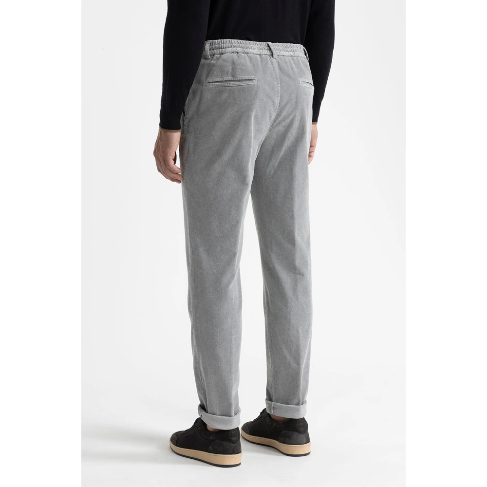 PESERICO Katoenen fluwelen joggerbroek Gray Heren