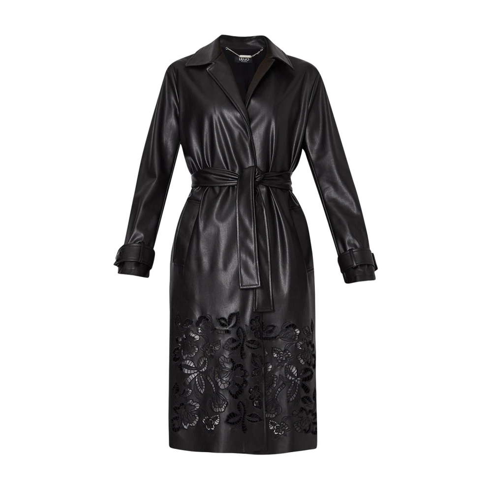 Liu Jo Belted Coats Black Dames