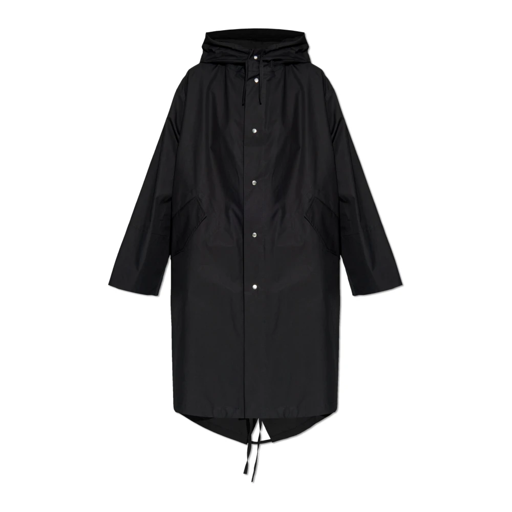 Jil Sander Katoenen parka met capuchon Black Dames