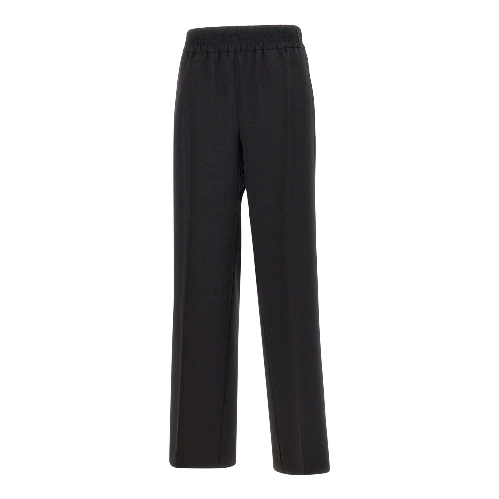 Birgitte Herskind Zwarte Casual Viscose Broek Rechte Pijp Black Dames