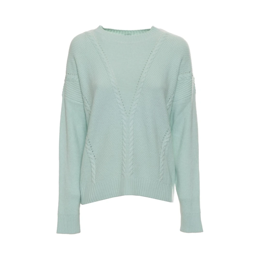 Twinset Groene Kabeltrui van Wol Blue Dames