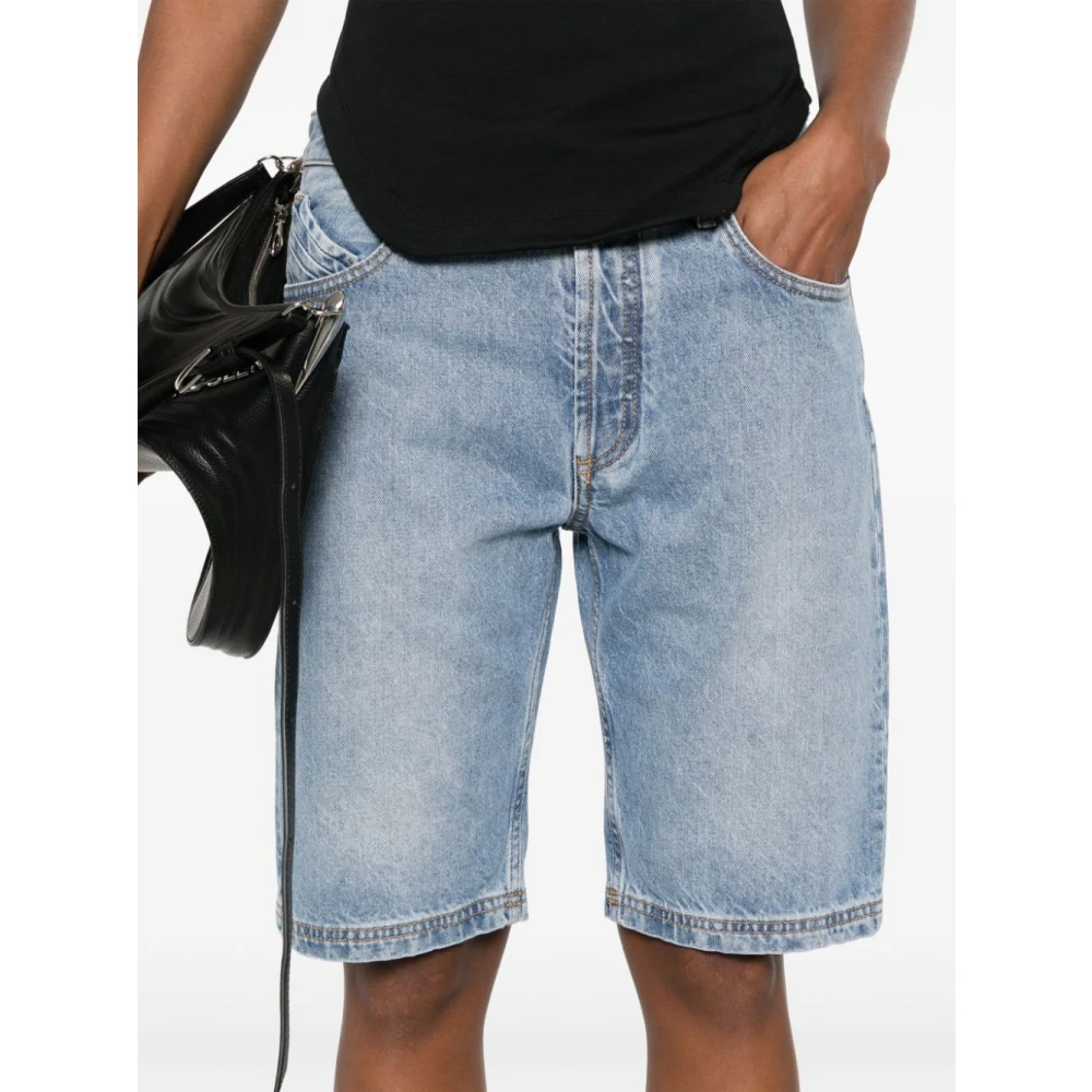 The Attico Heldere Blauwe Shorts met Geborduurd Logo Blue Dames
