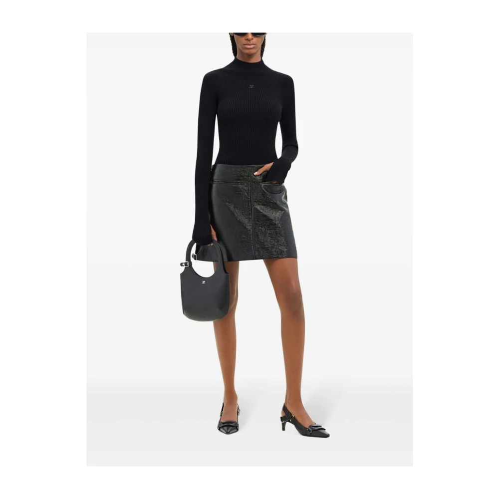 Courrèges Stijlvolle Mockneck Sweater Black Dames