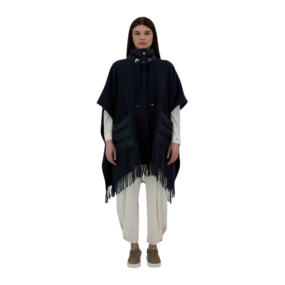 Herno Ultralichte Warme Nylon Resort Poncho Black Dames