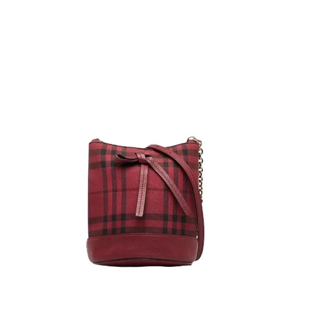 Burberry Vintage Pre-owned Cotton shoulder-bags Red Dames