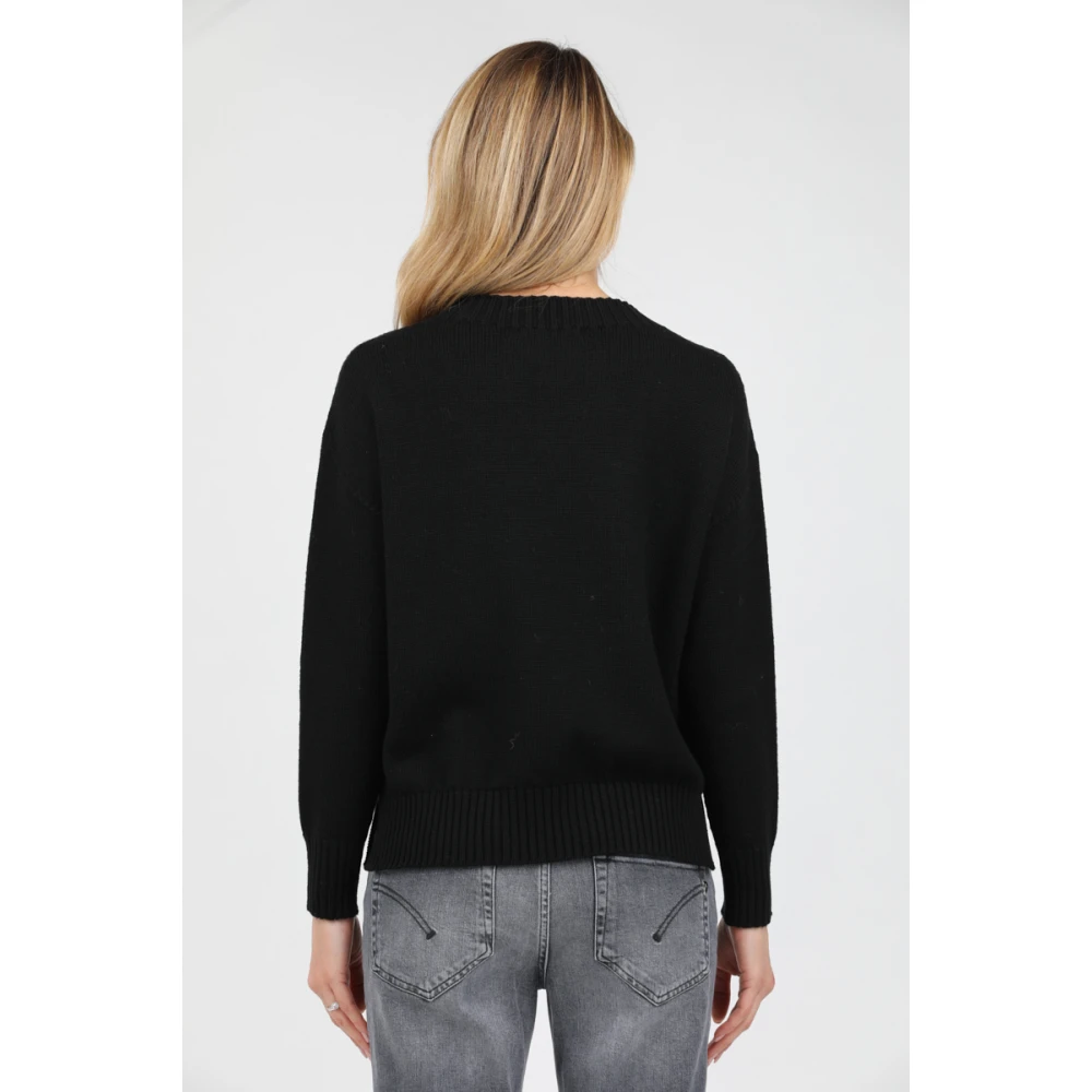 Alpha Studio Lange Mouw Merino Wol Trui Black Dames