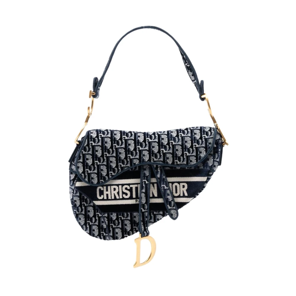 Dior Vintage Women's Blue Pre-Owned Saddle Bag