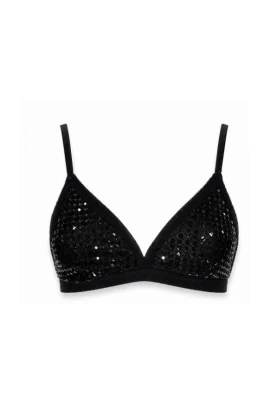 Spider Sparkling Sequin Triangle Bralette
