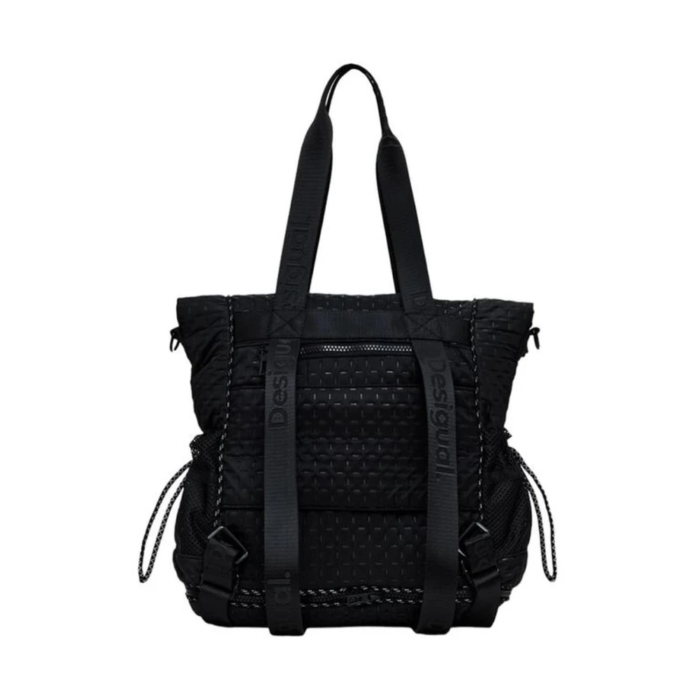 Desigual Zwarte Polyester Rugzak met Meerdere Compartimenten Black Dames