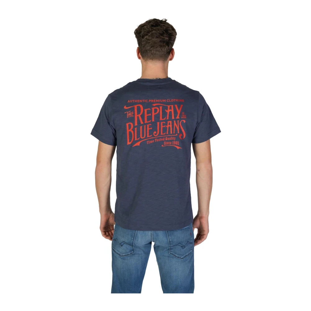 Replay T-shirt met ronde hals Blue Heren