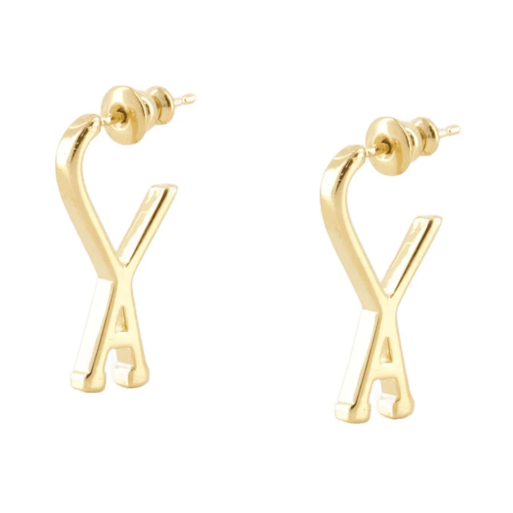 Ami Paris, Accessoarer, Dam, ONE Size, Guld Metallörhängen - Bärs med två öron