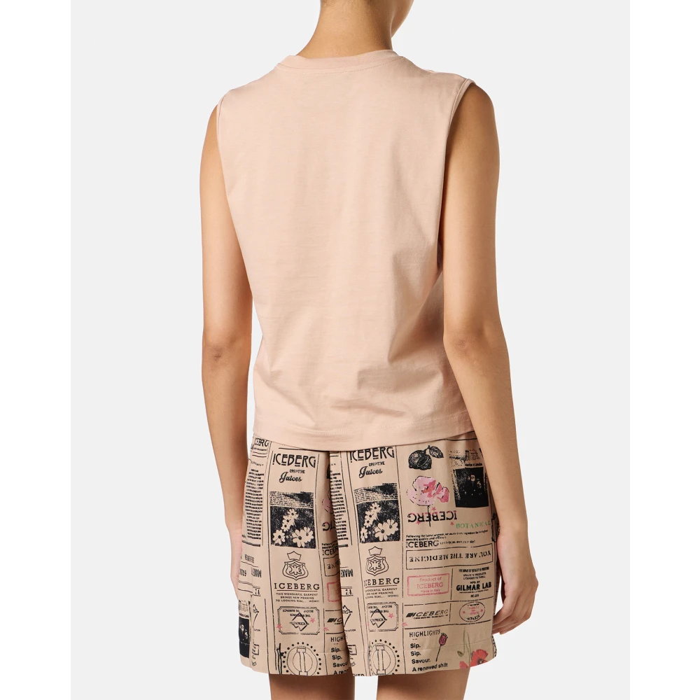 Iceberg Blush vast jersey top cropped pasvorm Pink Dames