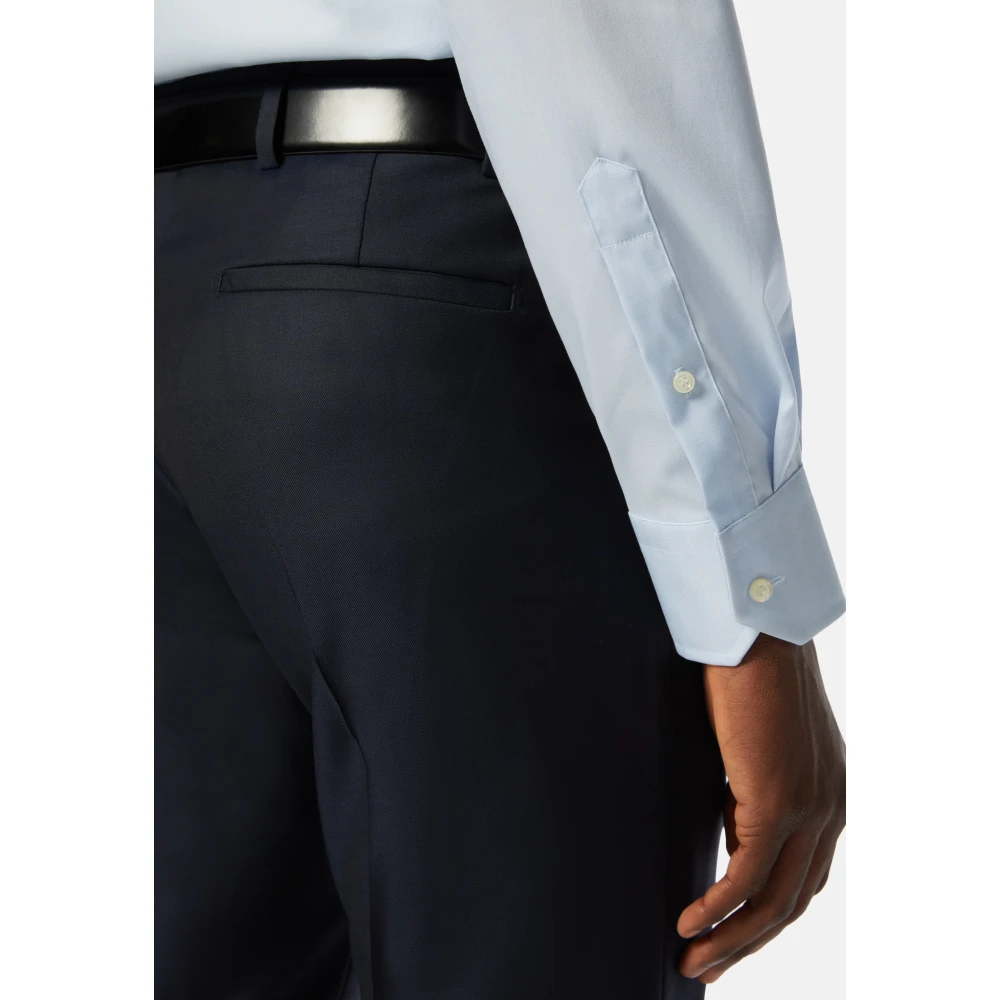 Boggi Milano Stretch P.Point Napoli Kraag Hemd Blue Heren