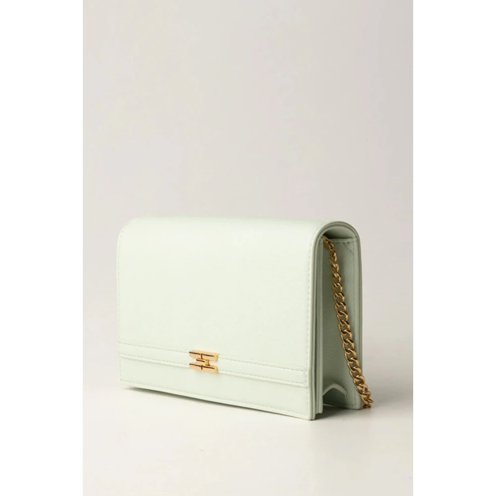 Elisabetta Franchi Mint Groene Schoudertas met Gouden Metalen Green Dames