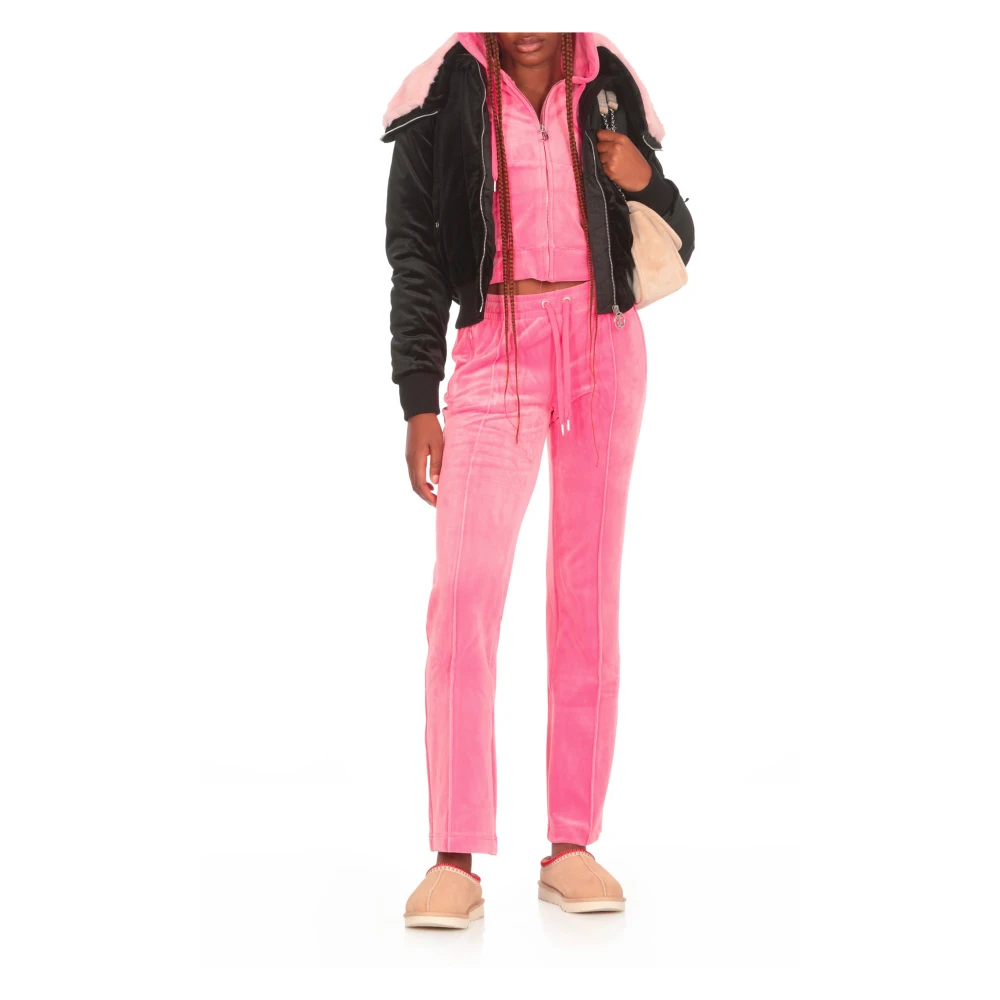 Juicy Couture Roze Hoodie met Strass Logo Pink Dames