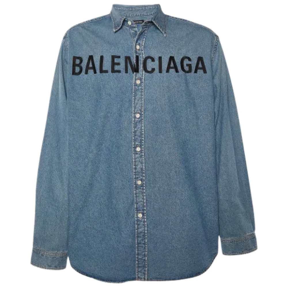 Balenciaga Vintage Pre-owned Denim tops Blue Heren