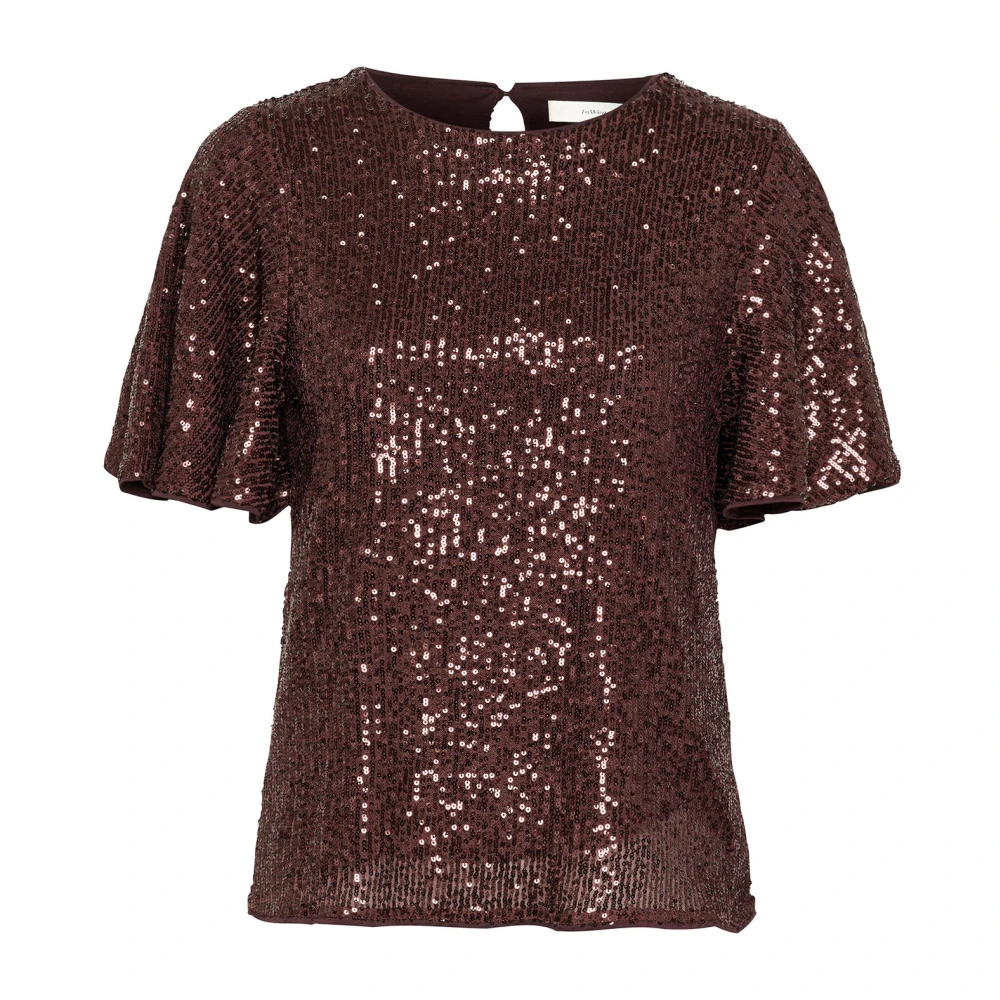 InWear Paillettop Bruin Puce Pink Dames