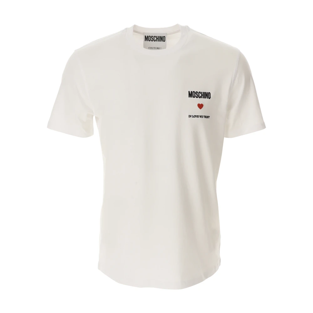 Moschino Liefde Vertrouwen Jersey T-shirt White Heren