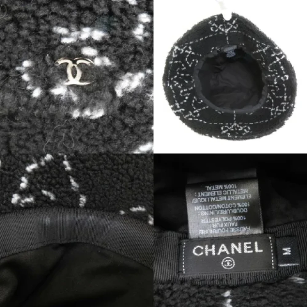 Chanel Vintage Pre-owned Fabric hats Black Dames