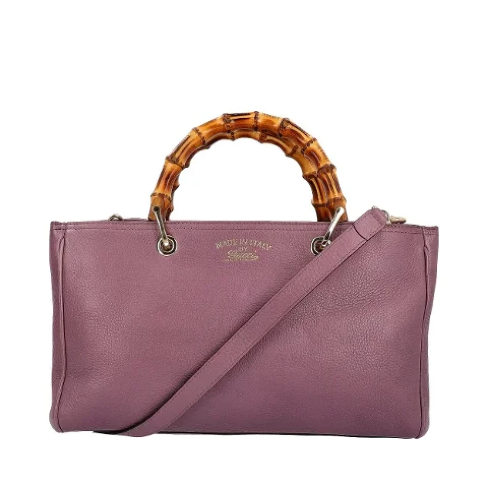Gucci Vintage Pre-owned Leather totes Purple Dames