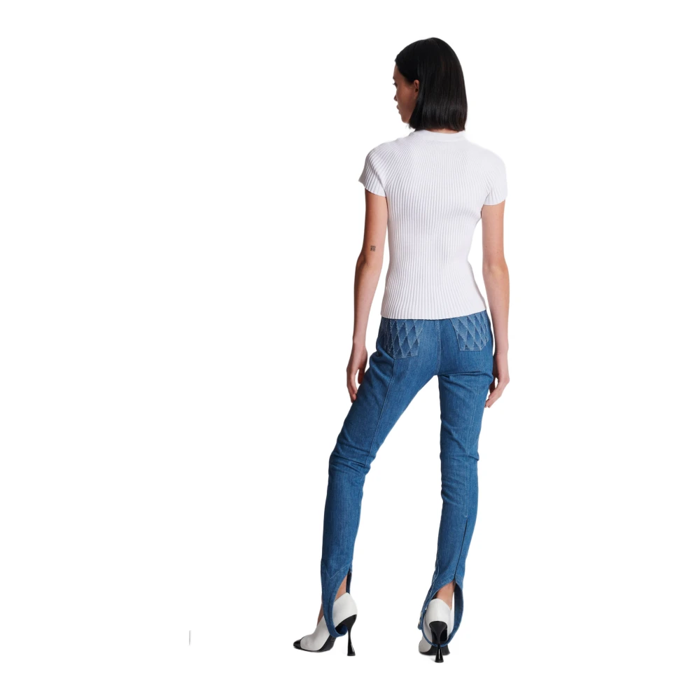 Balmain Geplooide gebreide top White Dames