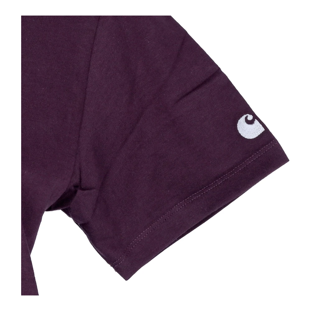 Carhartt WIP Donker Pruim Zilver Tee Crew Neck Shirt Purple Dames