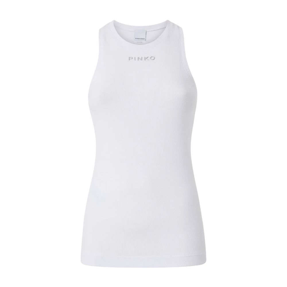 Pinko Witte Mouwloze Crew Neck Top White Dames