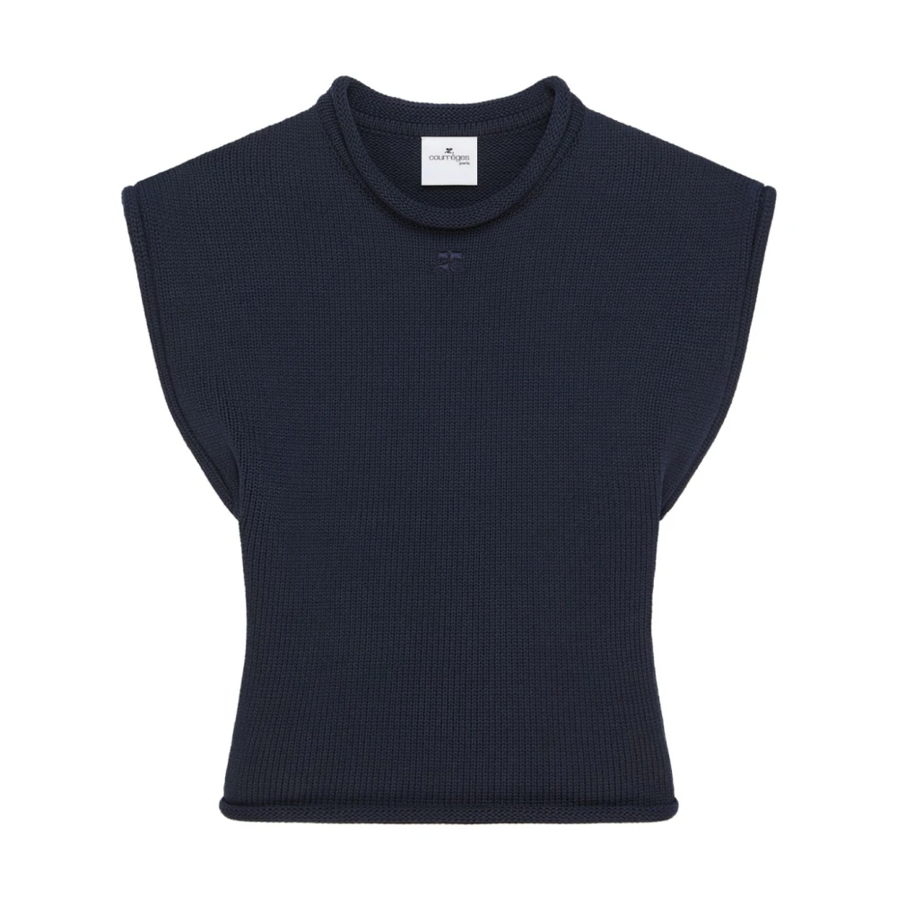 Courrèges Women's Blue Sleeveless Tops, S, T-Shirt And Polo Set