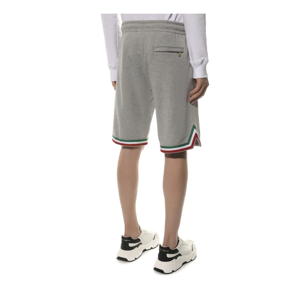 Dolce & Gabbana Track Shorts met Logo Patch Gray Heren