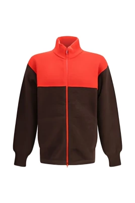 Colourblock Zip-Fastening Cardigan