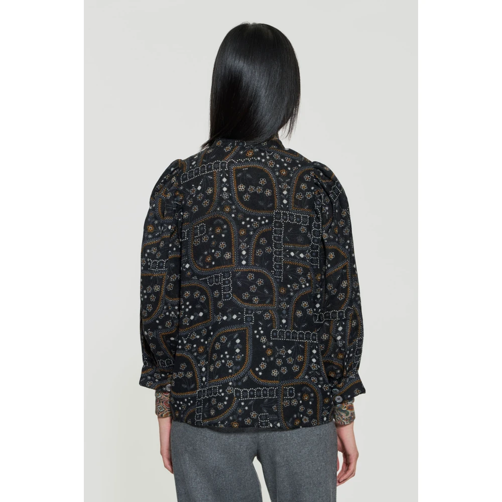 Antik batik Elie print blouse Black Dames