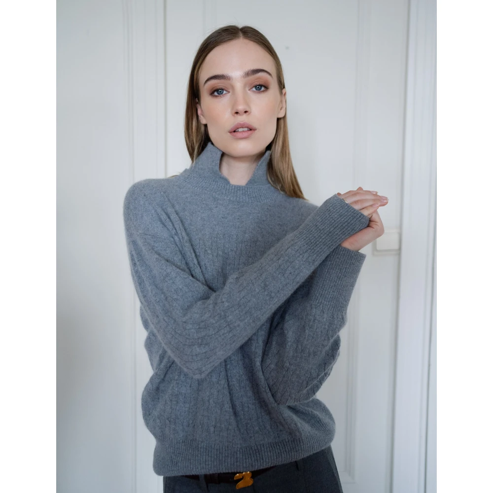March23 Trui met ronde hals Gray Dames