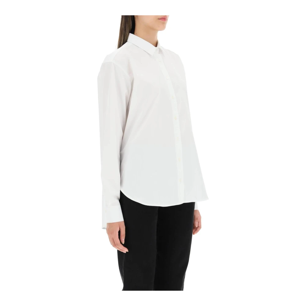 TotêMe Oversized Poplin Button-Up Shirt White Dames