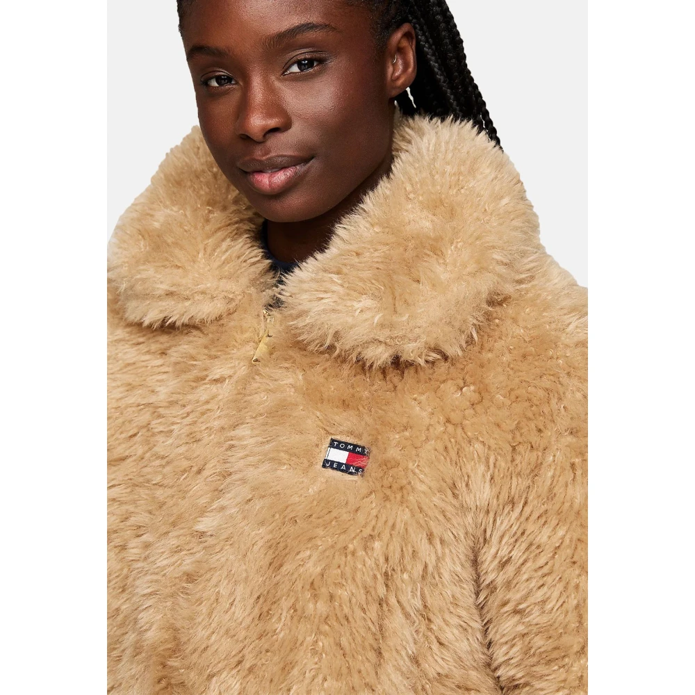 Tommy Jeans Stijlvolle Jas voor Mannen Beige Dames