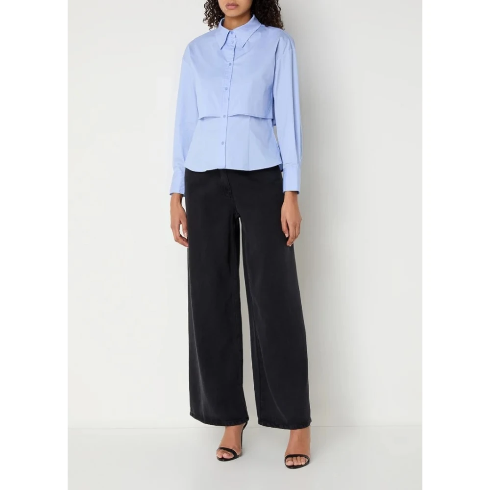 Co'Couture Katoenen Gelaagd Overhemd Blue Dames