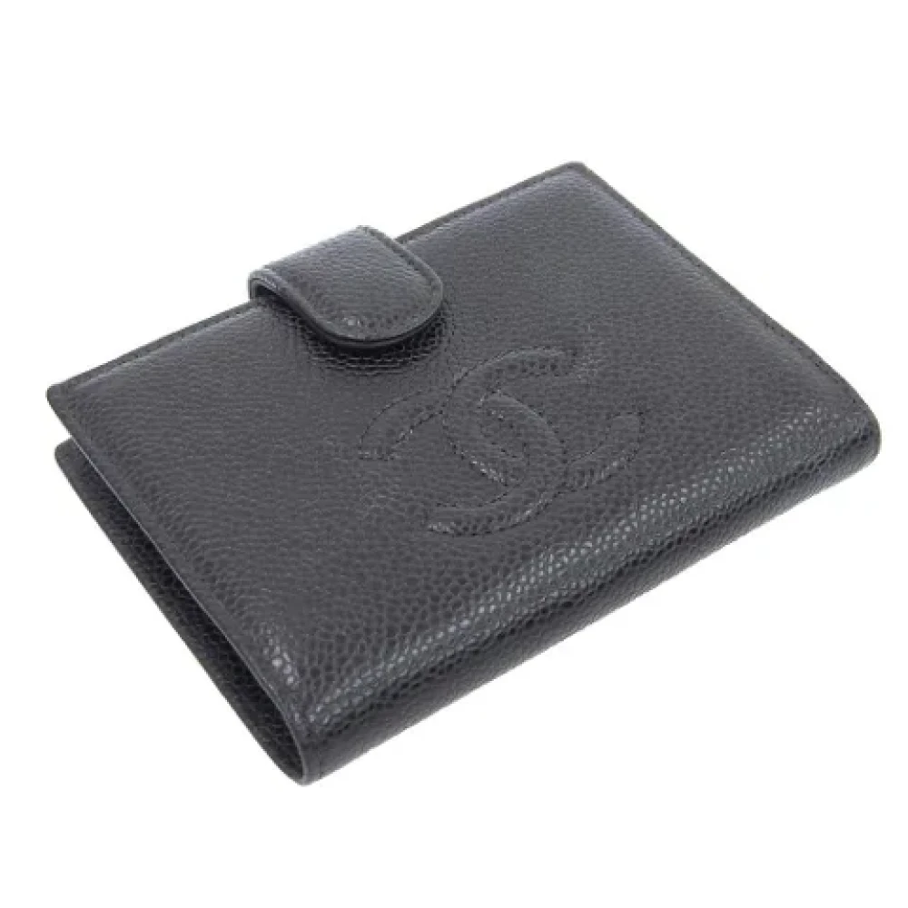 Chanel Vintage Pre-owned Canvas wallets Black Dames