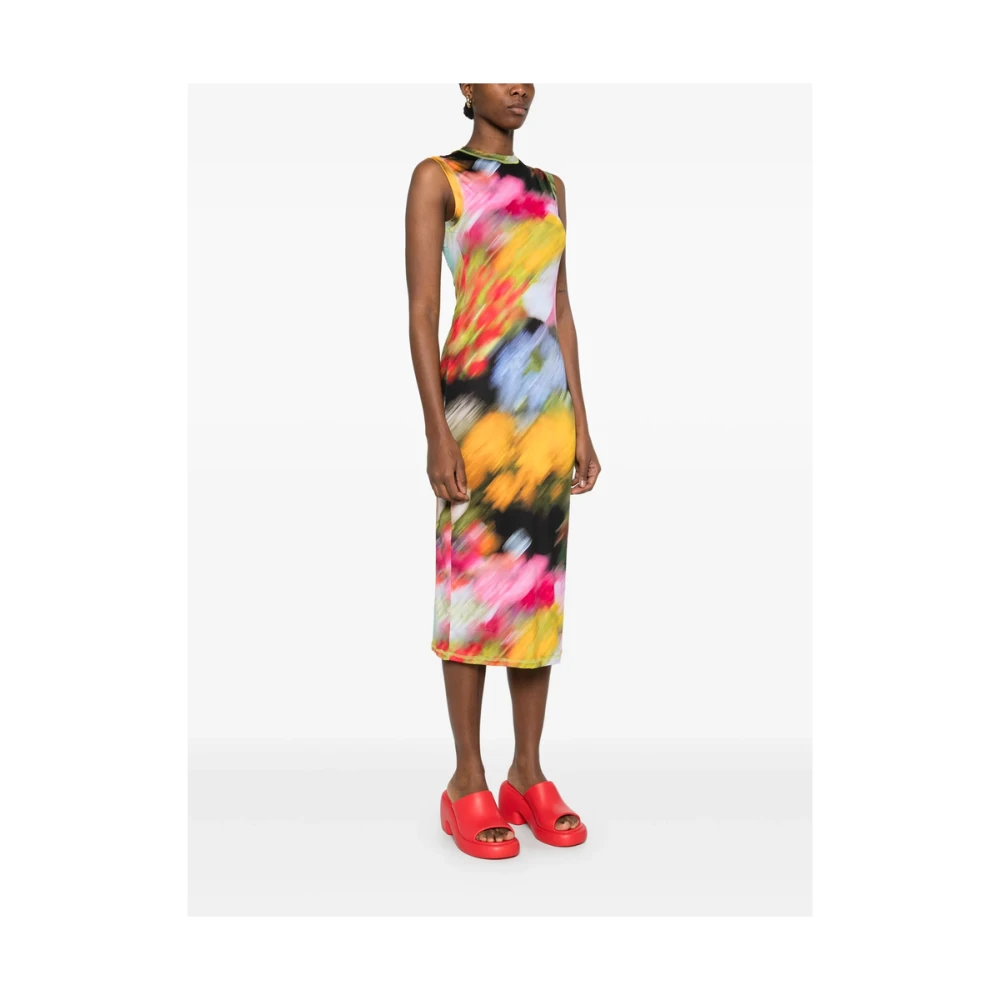 Stine Goya Sinaasappel Oranje Grafische Print Jurk Multicolor Dames
