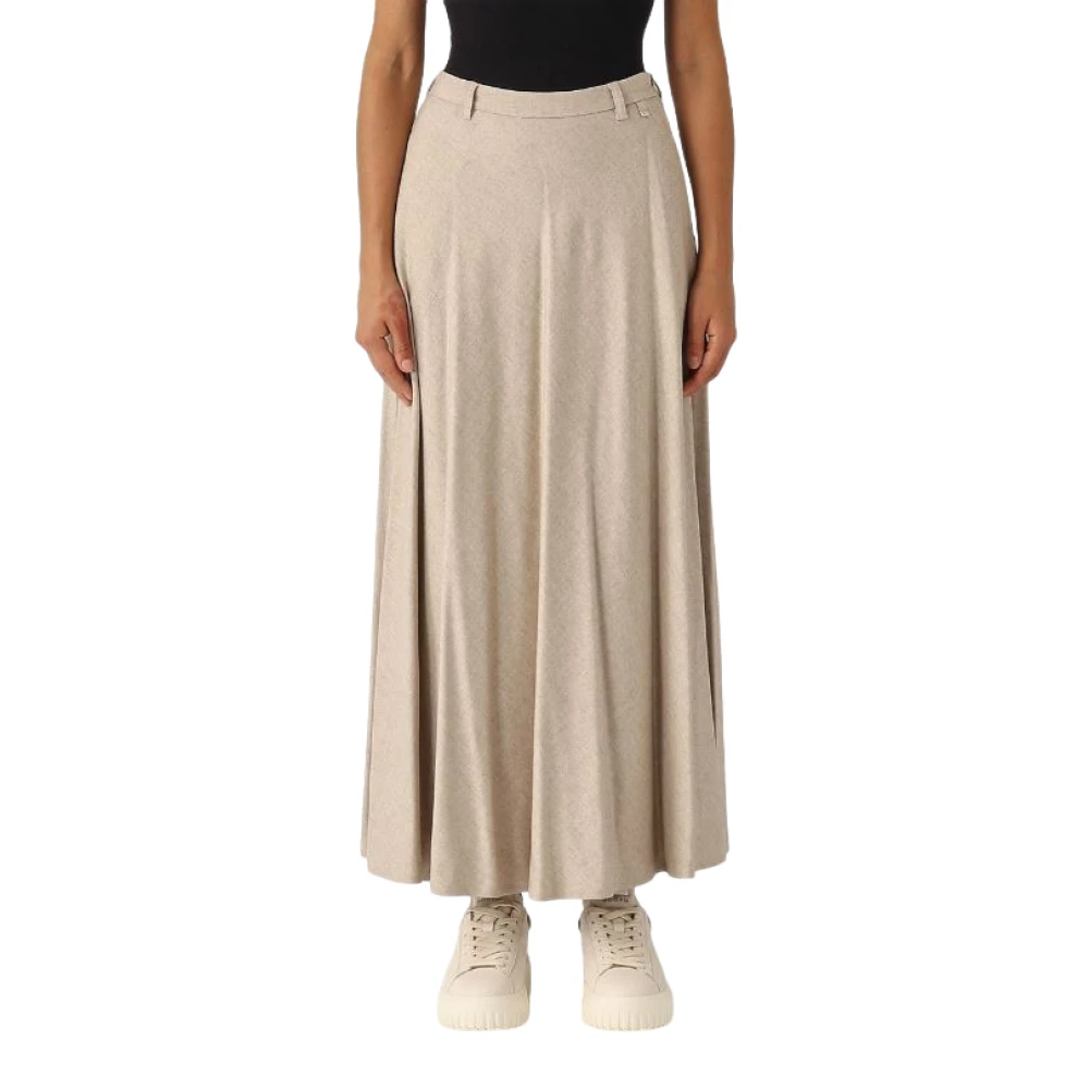 Herno Beige Rok Regular Fit Zijrits Beige Dames
